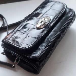 BRIGHTON wallet Black Patent Leather Small Crossbody /Wallet